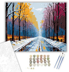  Őszi Elmúlás - számfestő készlet - 40×50 cm (Keretre feszítve)