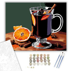  Téli Fűszeres Áhítat - számfestő készlet - 40×50 cm (Keretre feszítve)