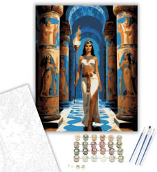  Kleopátra a Templom Folyosóján - számfestő készlet - 40×50 cm (Keretre feszítve)
