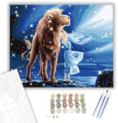 Számfestő Jeges Oroszlán - számfestő készlet - 40×50 cm (Keretre feszítve) (GX7444-40X50-KF)