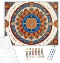  Buddhista Szimbólumok Mandala - számfestő készlet - 50×60 cm (Keret nélkül)
