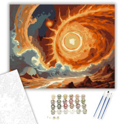  Napkitörés Mozgásban - számfestő készlet - 40×50 cm (Keretre feszítve)