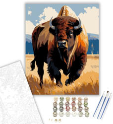  Bölény a Prérin - számfestő készlet - 40×50 cm (Keretre feszítve)