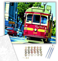 Számfestő Retro Villamos - számfestő készlet - 40×50 cm (Keretre feszítve) (6123-40X50-KF)