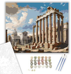  Római Fórum Panoráma - számfestő készlet - 40×50 cm (Keretre feszítve)