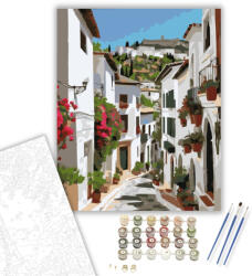  Granadai Utca és Alhambra - számfestő készlet - 60×70 cm (Keret nélkül)