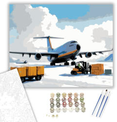 Számfestő Teherszállító Repülő az Északi Sivatagban - számfestő készlet - 40×50 cm (Keretre feszítve) (crea7140-40X50-KF)