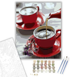  Tea délután - számfestő készlet - 40×50 cm (Keretre feszítve)