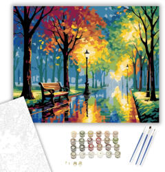 Számfestő Színes Őszi Parki Séta - számfestő készlet - 40×50 cm (Keretre feszítve) (crea7261-40X50-KF)
