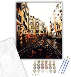 Számfestő Velencei Csónakázás - számfestő készlet - 40×50 cm (Keretre feszítve) (6854-40X50-KF)