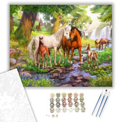  Gyönyörű család - számfestő készlet - 40×50 cm (Keretre feszítve)