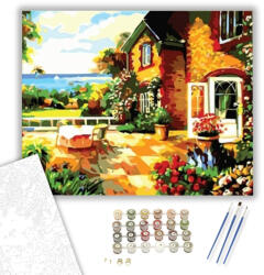  Kerti Terasz - számfestő készlet - 40×50 cm (Keretre feszítve)