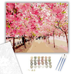 Számfestő Cseresznye Virágok - számfestő készlet - 40×50 cm (Keretre feszítve) (6024-40X50-KF)