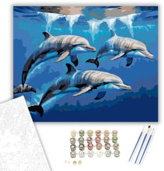Számfestő Harmonikus Delfinek az Óceán Mélyén - számfestő készlet - 40×50 cm (Keretre feszítve) (crea6165-40X50-KF)