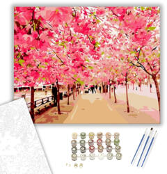  Sétáló utca - számfestő készlet - 40×50 cm (Keretre feszítve)