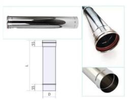 PRO INVEST Burlan inox cazan peleti 80mm x 0.5mm x 0.5ml si garnitura (53018)