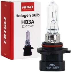 AMiO Bec Halogen HB3A, tip 9005XS, 12V 65W, faza lunga, scurta, contacte laterale (04520)