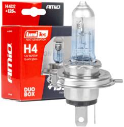 AMiO Bec Halogen H4, 12V 60 55W, +135% lumina, set Duo, faza lunga scurta (04404)