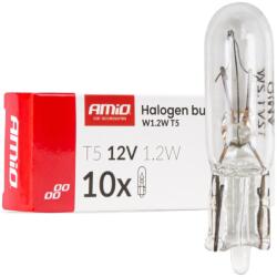 AMiO Bec Halogen T5, 12V 1.2W, set 10 bucati, iluminare bord, ceasuri (04412)