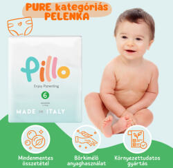 Pillo mindenmentes PURE pelenka 6 (XL), 13-18 kg, 28 db