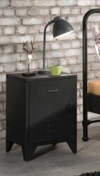 Vipack-belgium Gyermek éjjeliszekrény ipari kivitelben Bronxx fekete színben (VP0037-2021)