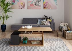 TRS-SPAIN Összecsukható dohányzóasztal Otawa - tölgy, fekete (TRS029-2018)