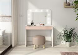 TRS-SPAIN Fésülködőasztal világítással Hollywod antik rózsaszínű (TRS0064-2022)