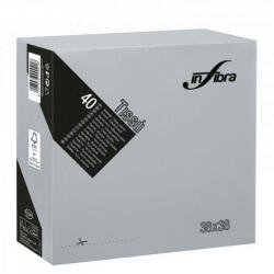 INFIBRA Szalvéta 38x38cm Szürke 2 réteg 40 lap/csomag - shopbazis