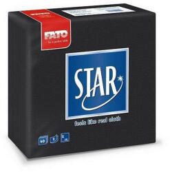 FATO Sztár szalvéta 2 rétegű 38x38cm fekete 40 szál/csomag