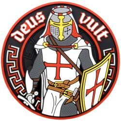 M-Tac Patch - emblemă 3D M-Tac Deus Vult PVC - Black/White/Red