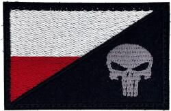 TM Patch - emblemă Steagul Poloniei - Punisher 75 x 45 mm