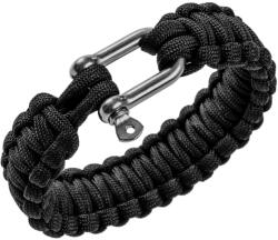 BCB Brățară Paracord BCB 9 inch cu sistem de închidere tip pin lock dublu - Black