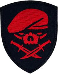 TM Patch - emblemă Beret Skull 65 x 80 mm - Red