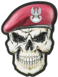 M-Tac Patch - emblemă M-Tac Craniu cu bereta Forțele Aeropurtate PL 3D PVC - Dark Burgundy