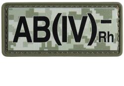 M-Tac Patch - emblemă M-Tac cu grupa sanguină AB (IV) Rh- PVC - MM14