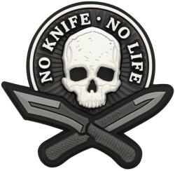 M-Tac Patch - emblemă M-Tac No Knife - No Life 3D PVC - Black/White