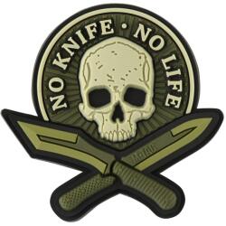M-Tac Patch - emblemă M-Tac No Knife - No Life 3D PVC - Olive