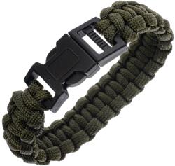Badger Outdoor Brățară Paracord Badger Outdoor 550 cu sistem de închidere tip pin lock dublu - Olive