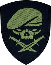 TM Patch - emblemă Beret Skull 65 x 80 mm - Green