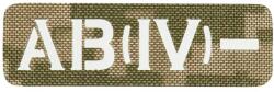 M-Tac Patch - emblemă M-Tac cu grupa sanguină AB (IV) Rh- Laser Cut - MM14