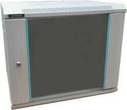 Dateup Rack 9U 600x600, montare pe perete, usa din sticla, panouri laterale detasabile si securizate, dezasamblat, culoare gri RAL 7035, DATEUP (MP.6609.9000)