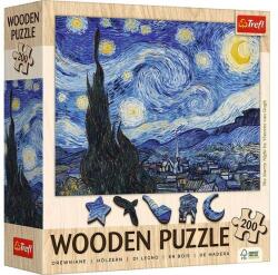Trefl 200 db-os Wooden Contour Fa Puzzle - Van Gogh - Csillagos éj (20248) (20248)