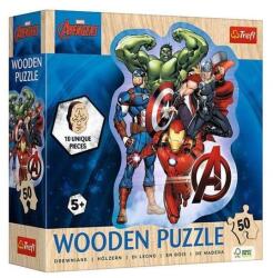 Trefl 50 db-os Wooden Contour Fa Puzzle - Marvel - Avenger's adventures (20256) (20256)