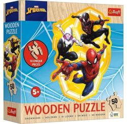 Trefl 50 db-os Wooden Contour Fa Puzzle - Pókember (20280) (20280)