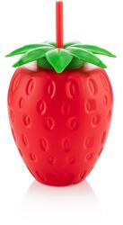 Qlux IRIS L-00822 Eper alakú koktélpohár szívószállal 900ml (L-00822-8693395018228)