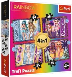 Trefl 4 az 1-ben puzzle (35, 48, 54, 70 db-os) - Rainbow High divatbabák (34614) (34614)