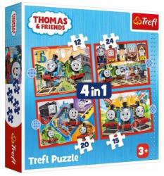 Trefl 4 az 1-ben puzzle (12, 15, 20, 24 db-os) - Thomas és barátai (34619) (34619)