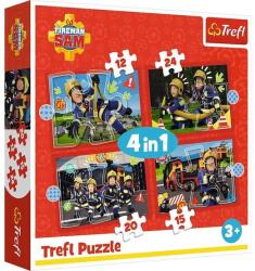 Trefl 4 az 1-ben puzzle (12, 15, 20, 24 db-os) - Sam, a tűzoltó (34632) (34632)