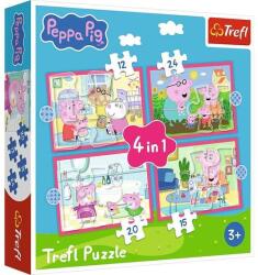 Trefl 4 az 1-ben puzzle (12, 15, 20, 24 db-os) - Peppa malac (34672) (34672)