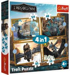 Trefl 4 az 1-ben puzzle (35, 48, 54, 70 db-os) - Így neveld a sárkányodat (34678) (34678)